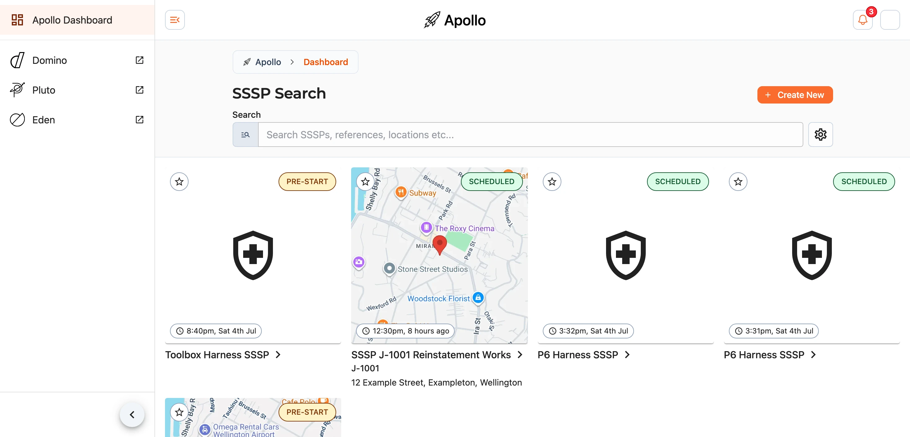 Apollo SSSP dashboard
