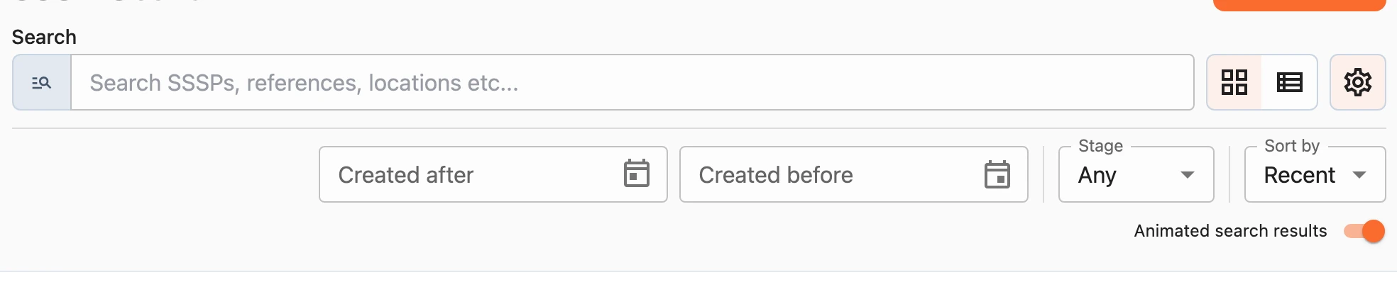 Search options
