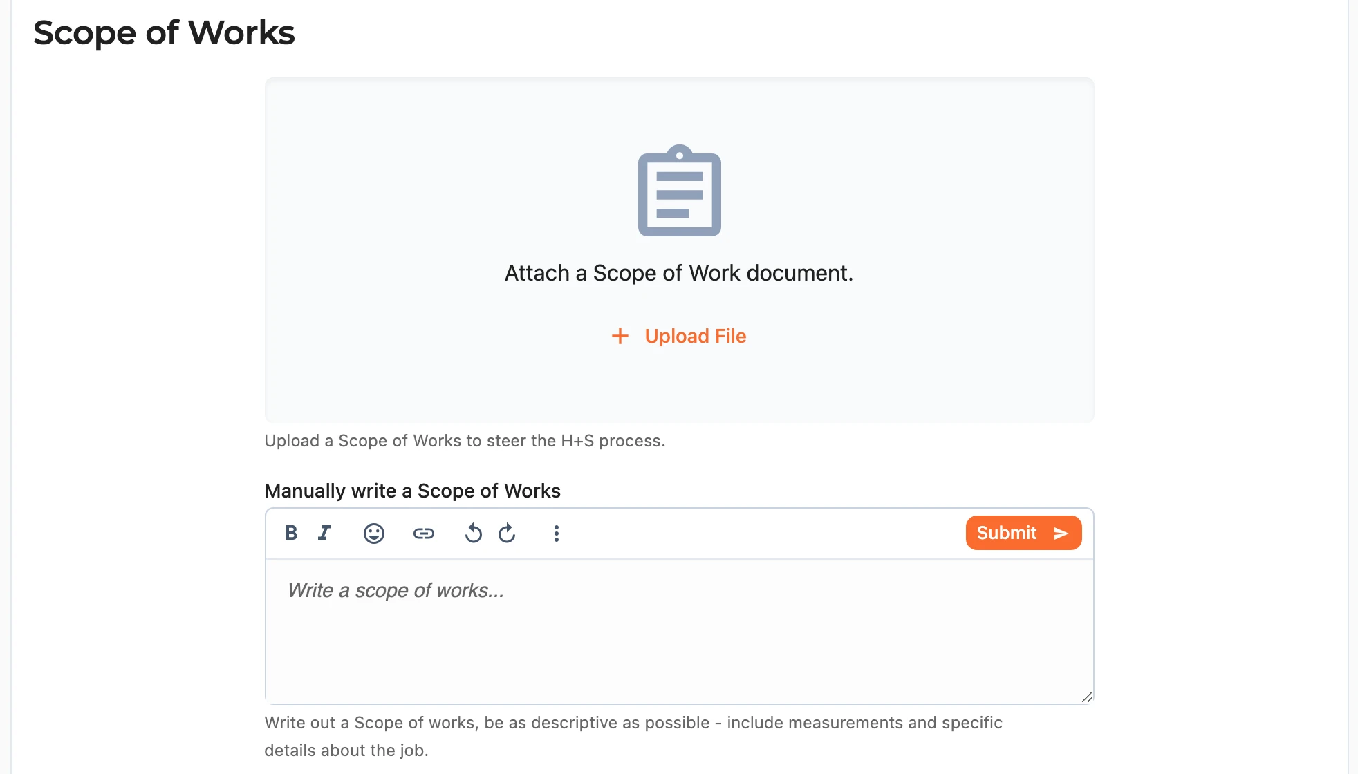 Adding a scope of works