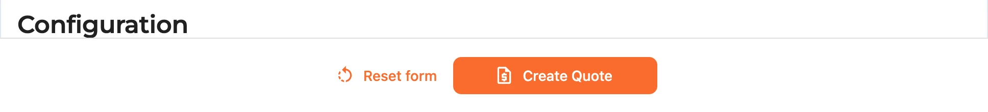 Quote configuration options