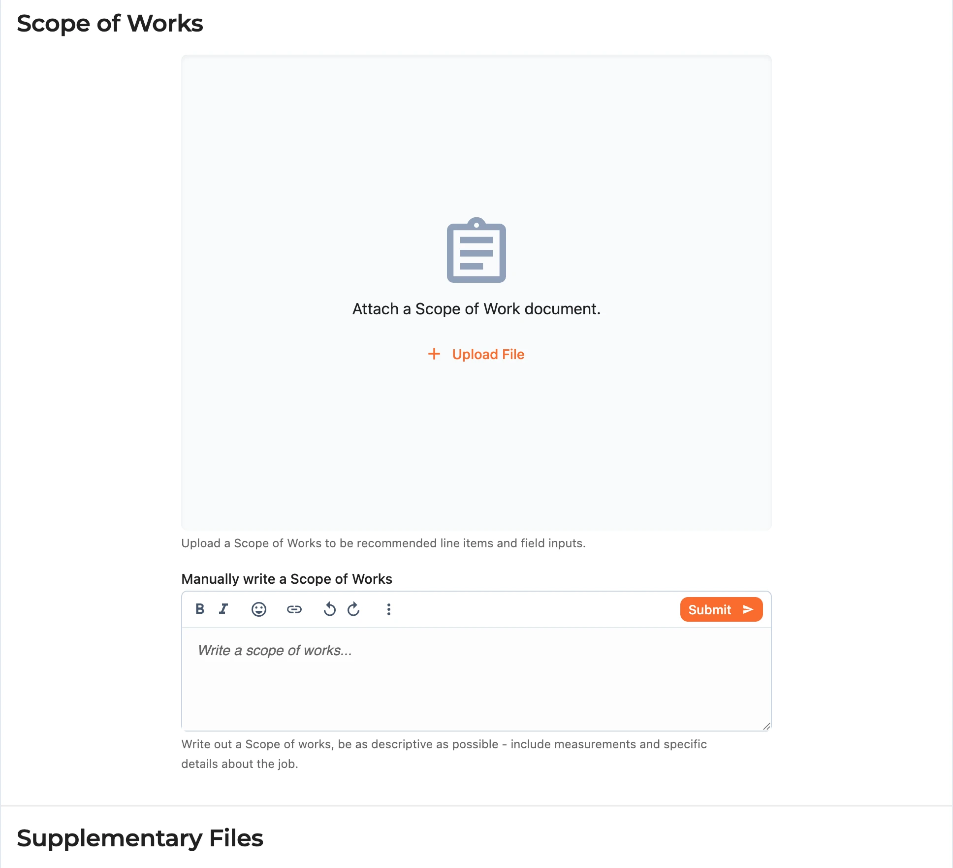Adding a scope of works