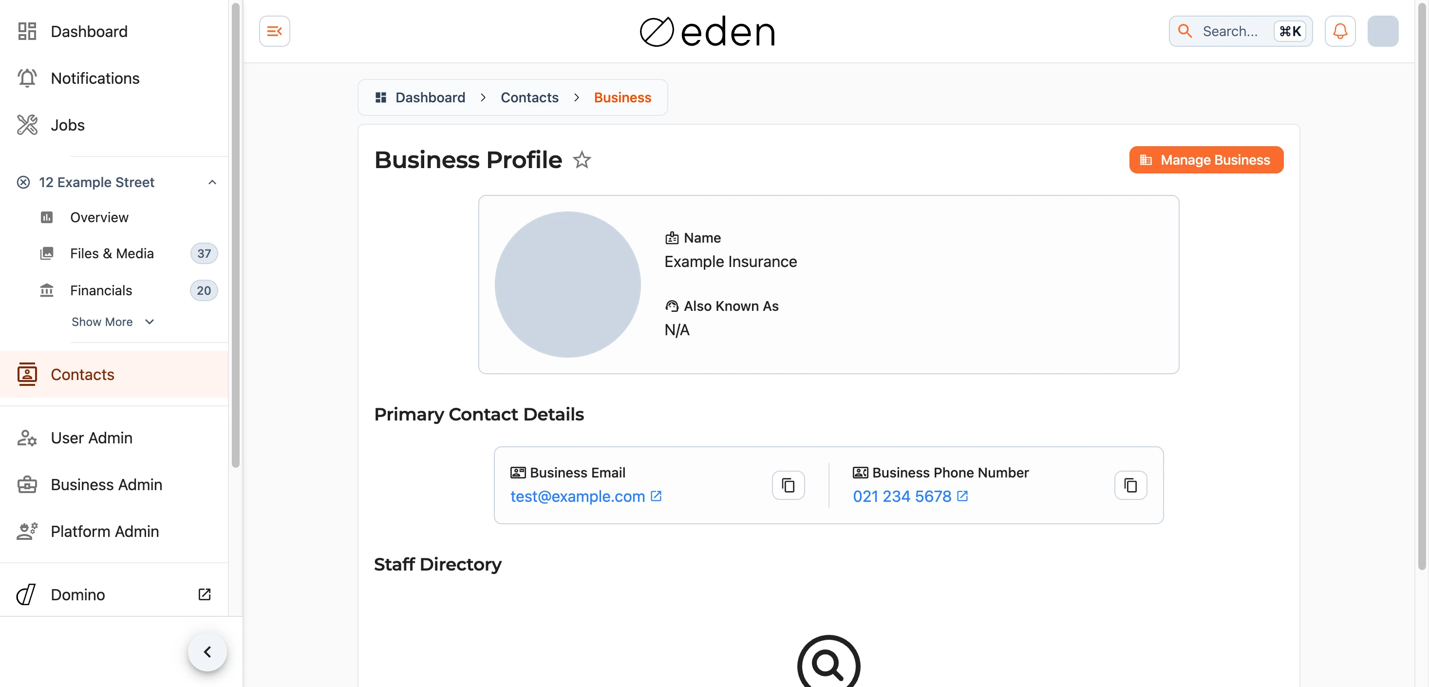 A business profile